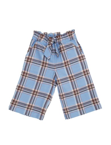 pantaloni 3/4 con fiocco in tartan moda