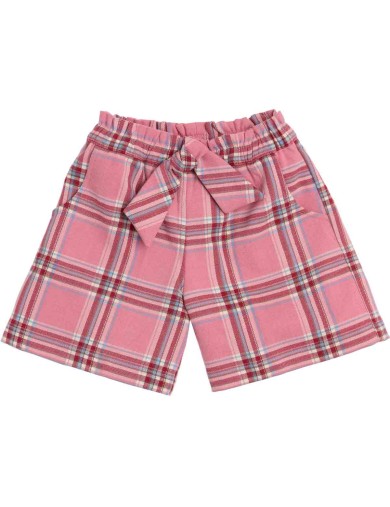 shorts in tartan moda con fiocco