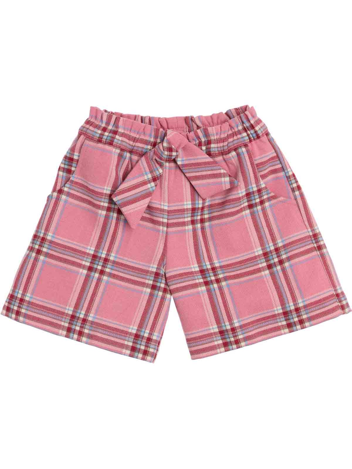 shorts in tartan moda con fiocco