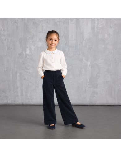 soft corduroy wide-leg trousers