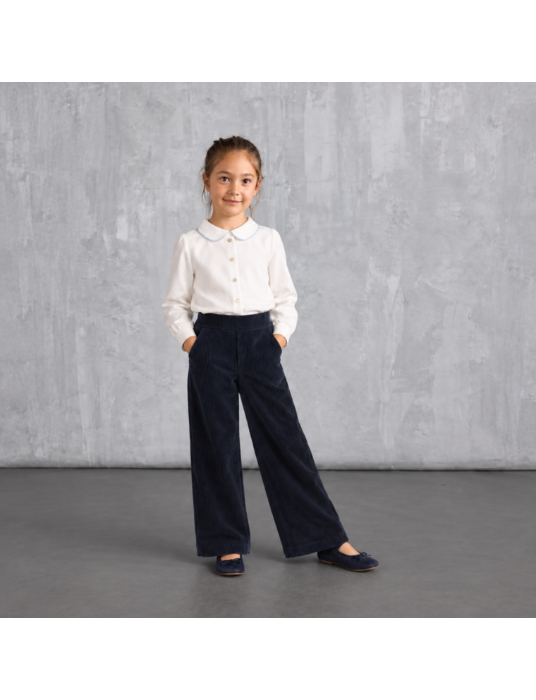 soft corduroy wide-leg trousers