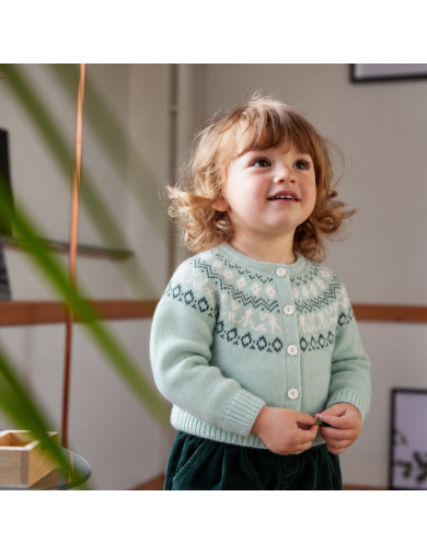 giacchina in lana/cashmere con jacquard