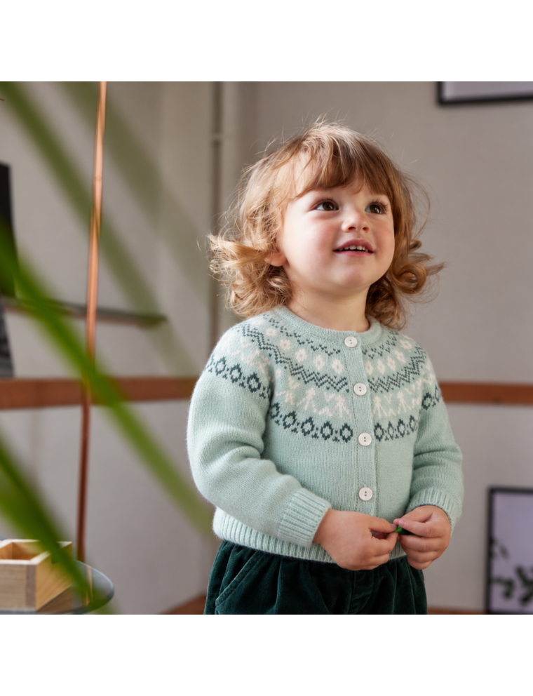 giacchina in lana/cashmere con jacquard