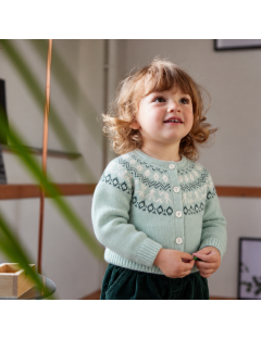 giacchina in lana/cashmere con jacquard