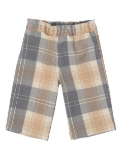 fashion tartan ankle length trousers with elastic waistband