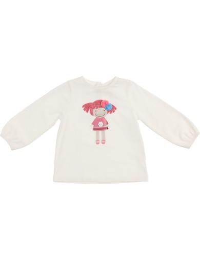 T-shirt in jersey con patch bambola