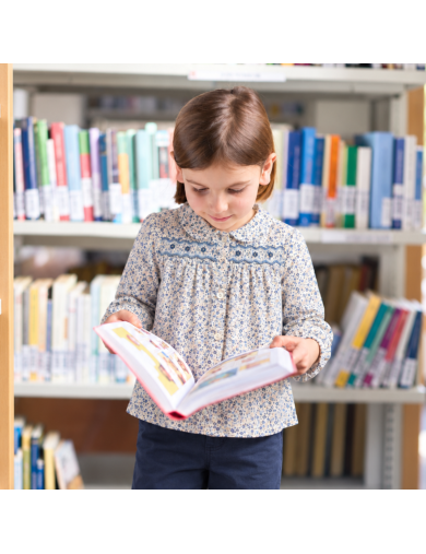 printed fabric shirt with smock