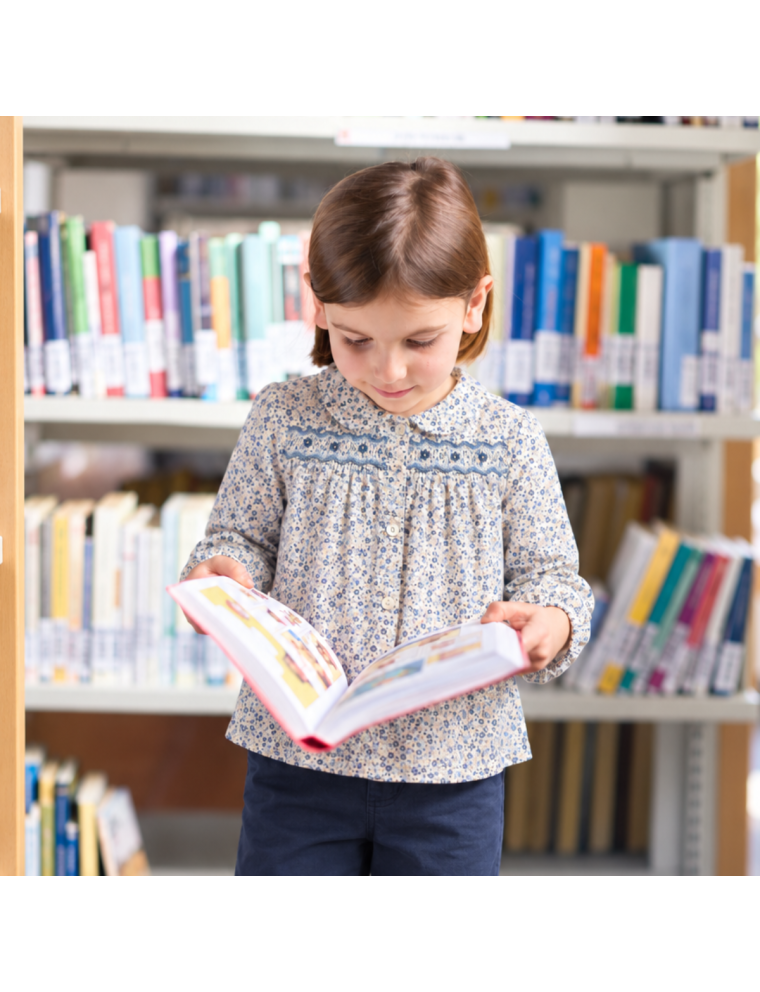 printed fabric shirt with smock