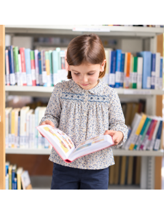 camicia in tessuto stampato con smock 