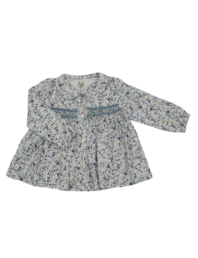 printed fabric shirt with smock