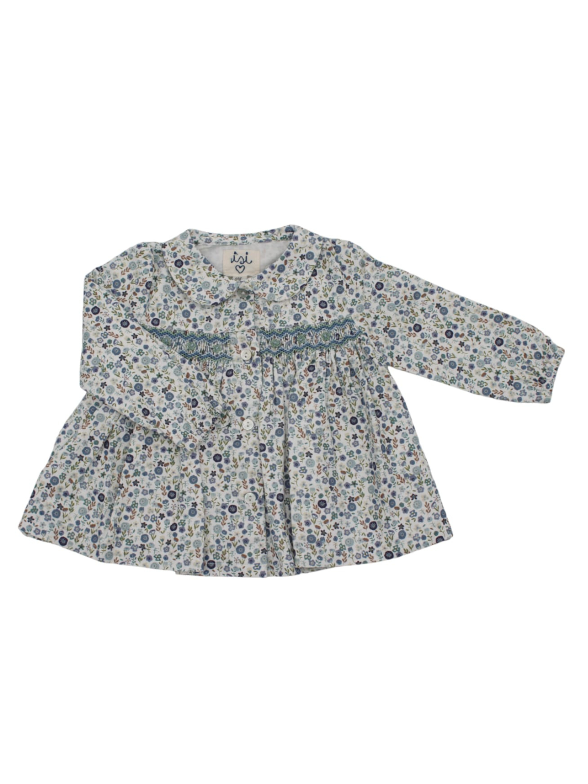 camicia in tessuto stampato con smock 