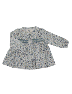 camicia in tessuto stampato con smock 