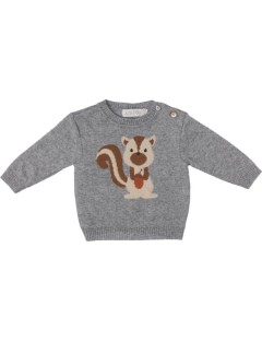 pullover in lana/cashmere con jacquard scoiattolo