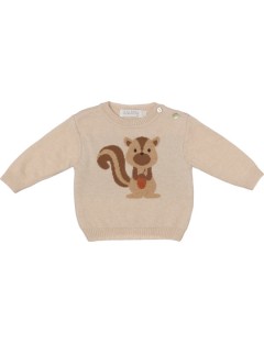 pullover in lana/cashmere con jacquard scoiattolo