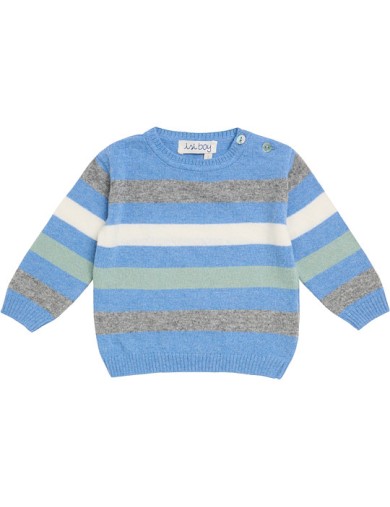 pullover bimbo a righe in lana/cashmere
