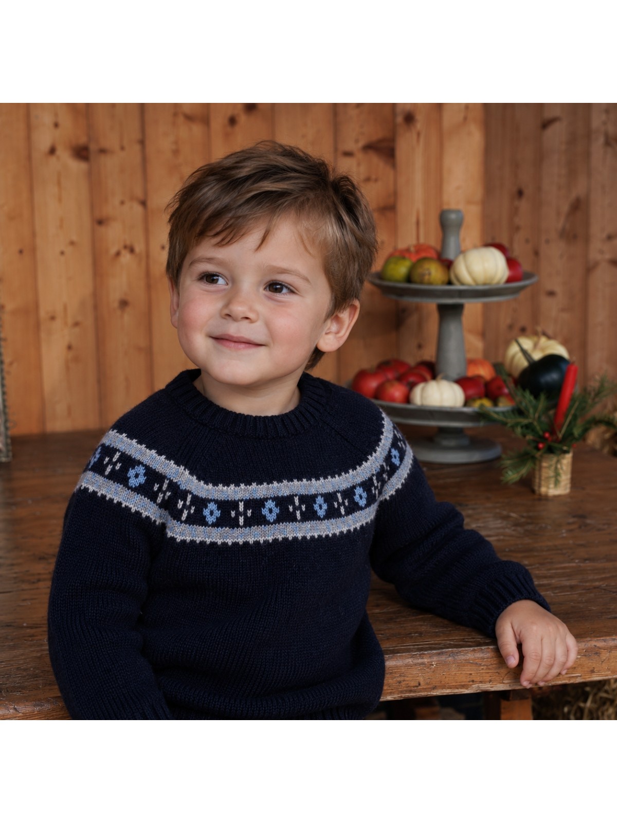 pullover in lana/cashmere con jacquard