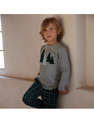 t-shirt in jersey con patch abeti