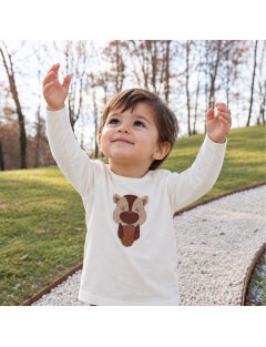t-shirt in jersey con patch scoiattolo