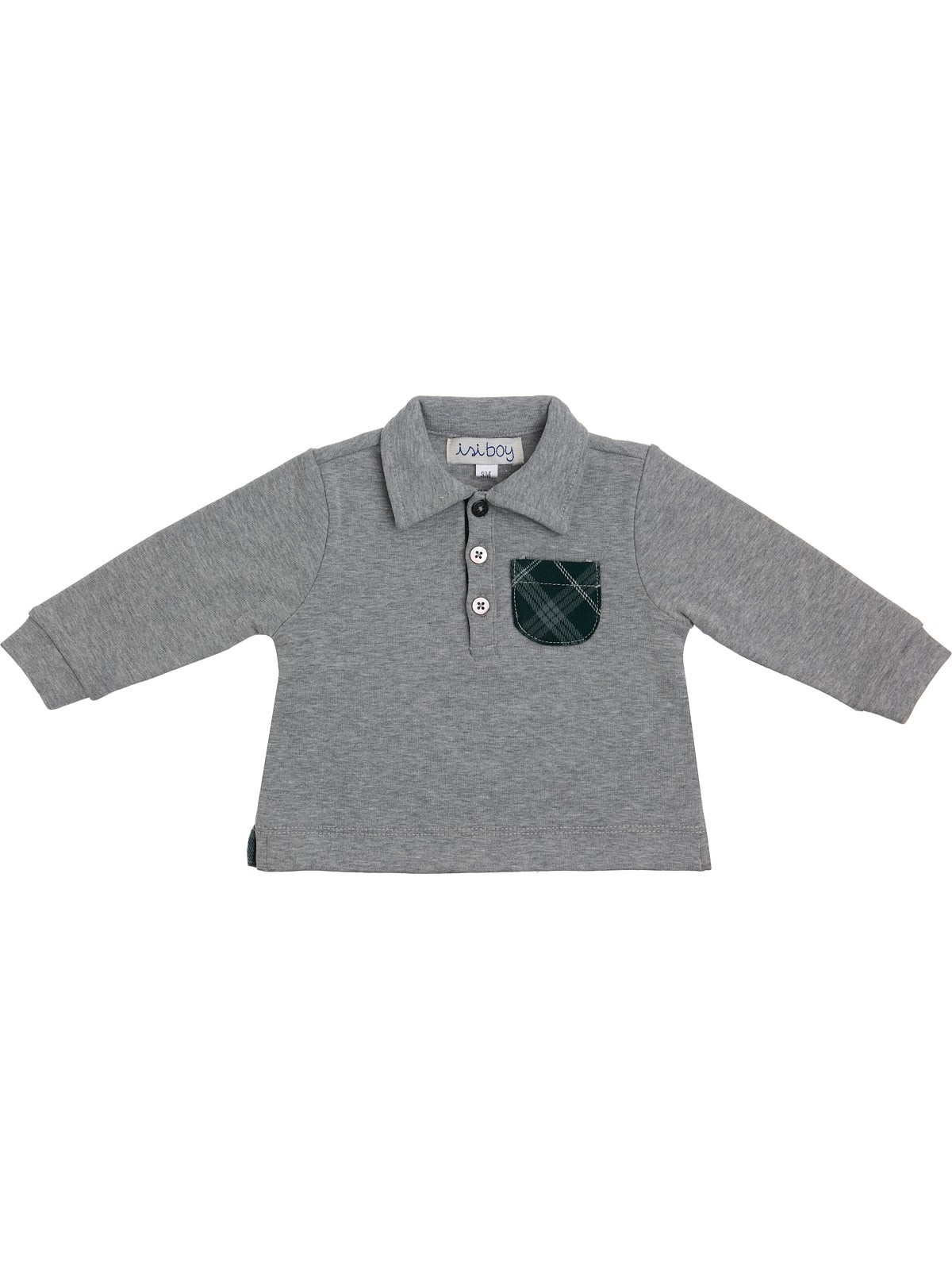 polo in interlock con rifiniture in tartan