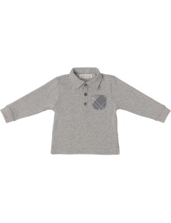 polo in interlock con rifiniture in tartan
