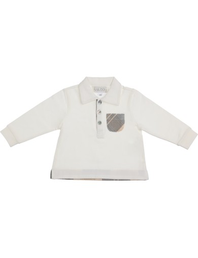 interlock polo with tartan finishings
