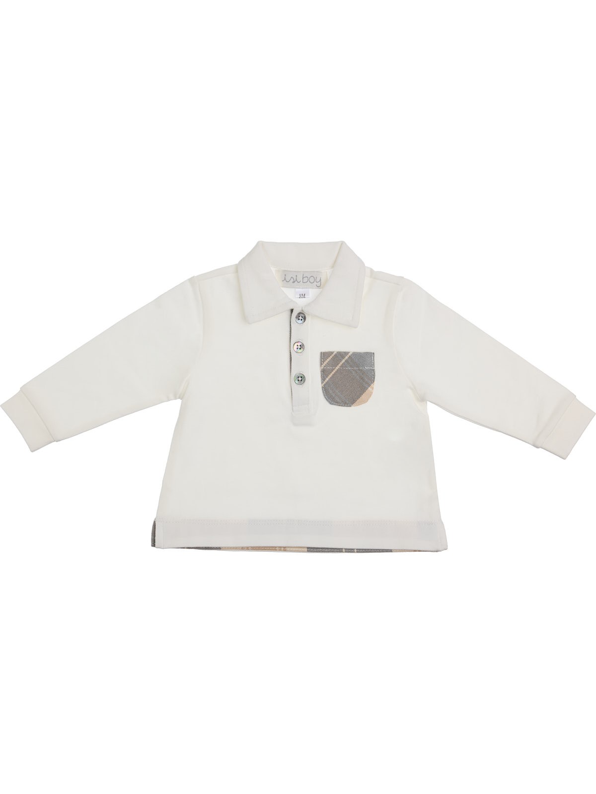 polo in interlock con rifiniture in tartan