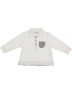 polo in interlock con rifiniture in tartan