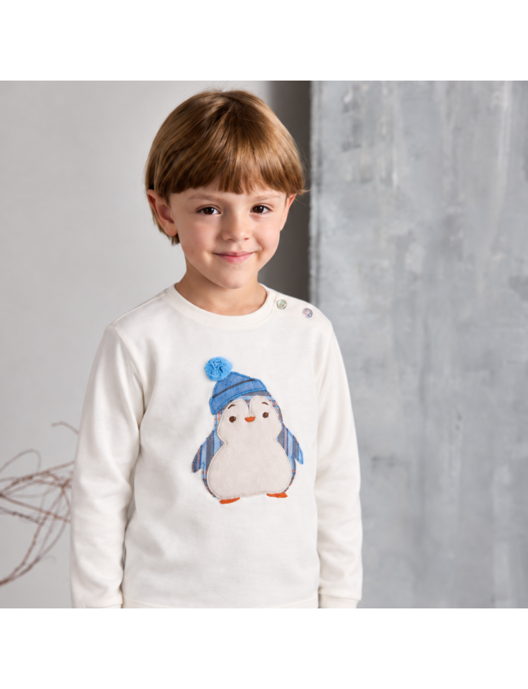 jersey T-shirt with penguin patch