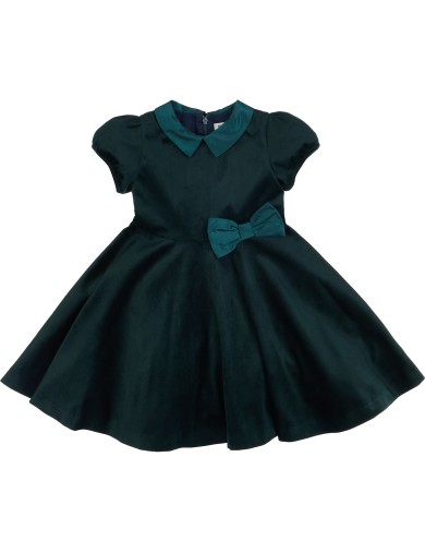 velvet dress with ribbon on waist