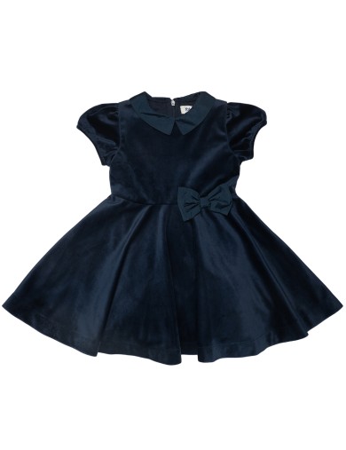 velvet dress with ribbon on waist