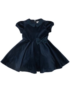 velvet dress with ribbon on waist