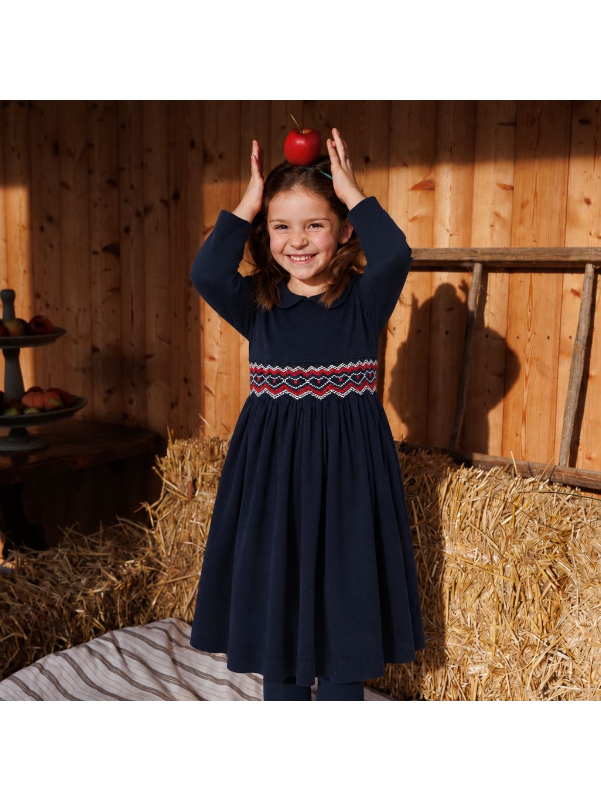 interlock dress with smock