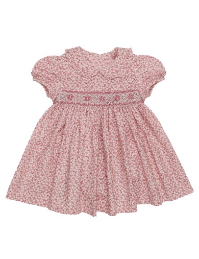 printed dress with smock