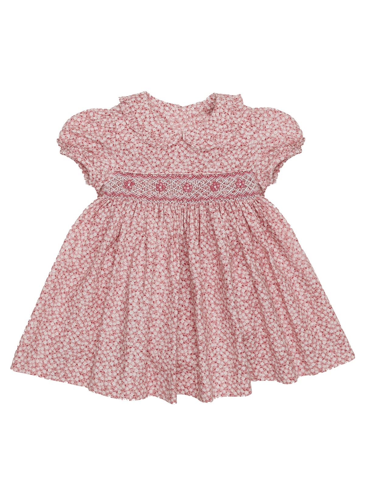 vestito in tessuto stampato con smock