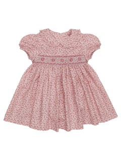 printed dress with smock