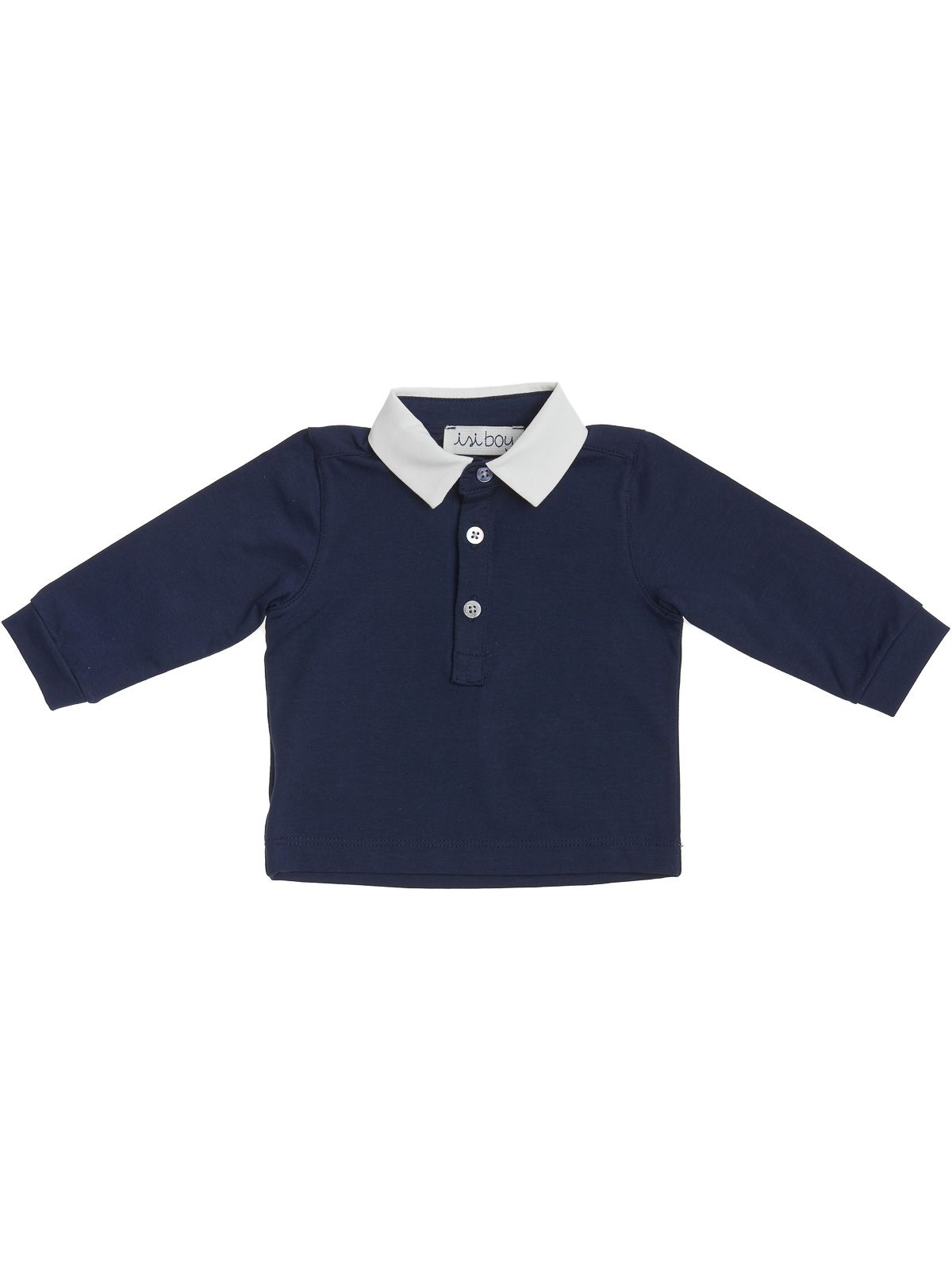 jersey polo with cotton collar