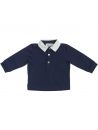 jersey polo with cotton collar