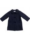 knitted wool coat with velvet ribbons