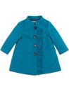 velour coat with Mandarin collar and frill