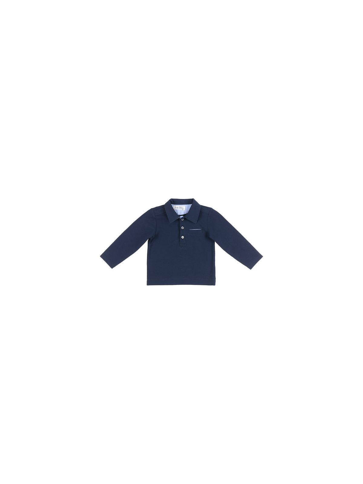 polo bimbo in jersey con rifiniture in oxford