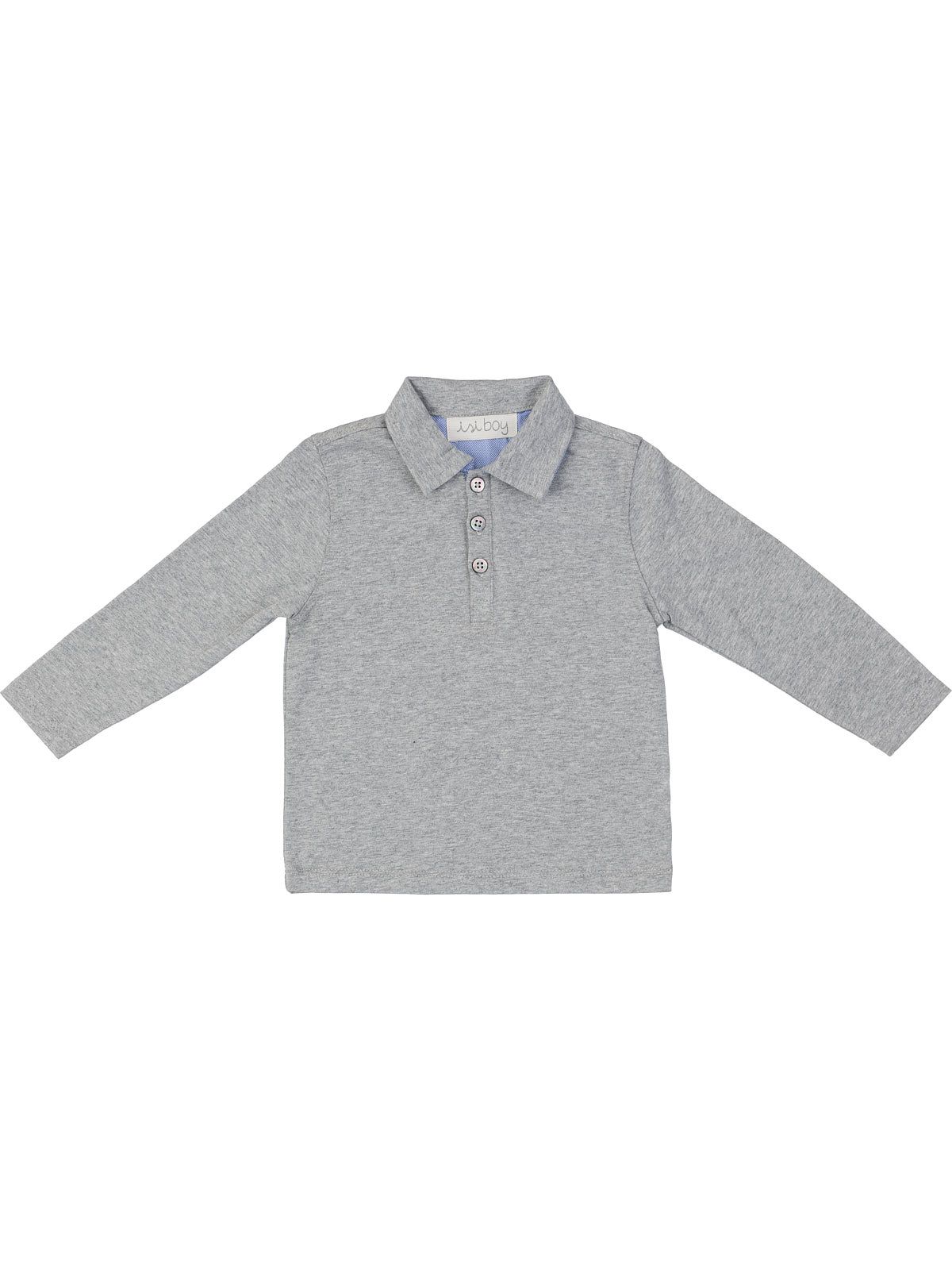 polo bimbo in jersey con rifiniture in oxford