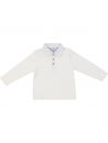polo bimbo in jersey con rifiniture in oxford