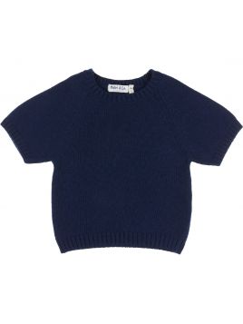 maglia in lana/cashmere a manica corta