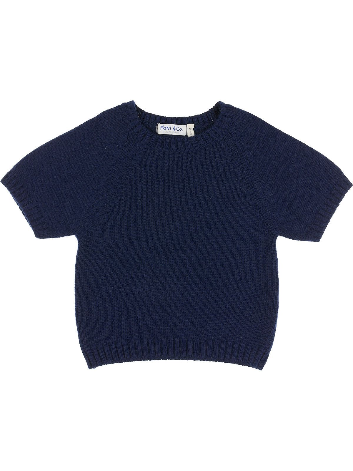 maglia in lana/cashmere a manica corta