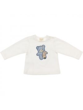 t-shirt in jersey con patch orsetto