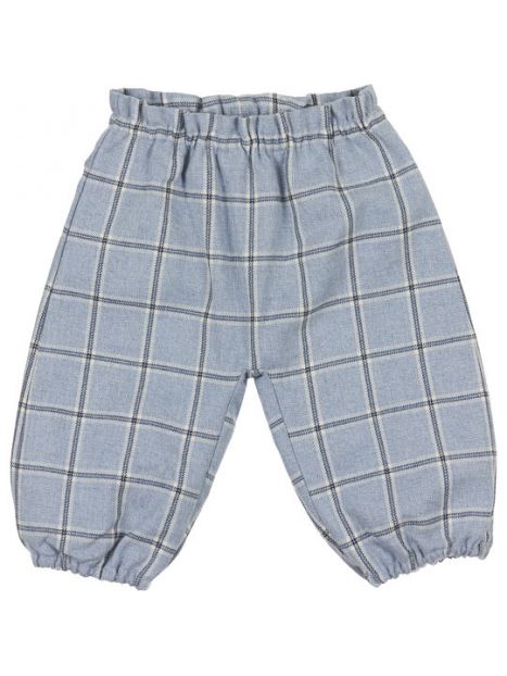 checked flannel high-waisted trousers