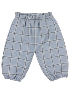 pantaloni a vita alta in flanella a quadri 