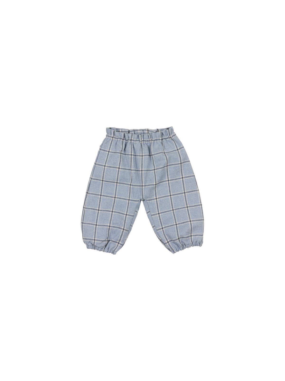 pantaloni a vita alta in flanella a quadri 