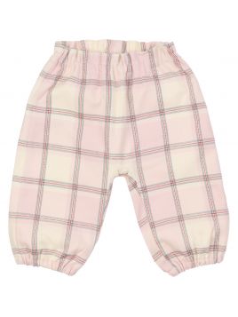 pantaloni a vita alta in flanella a quadri 