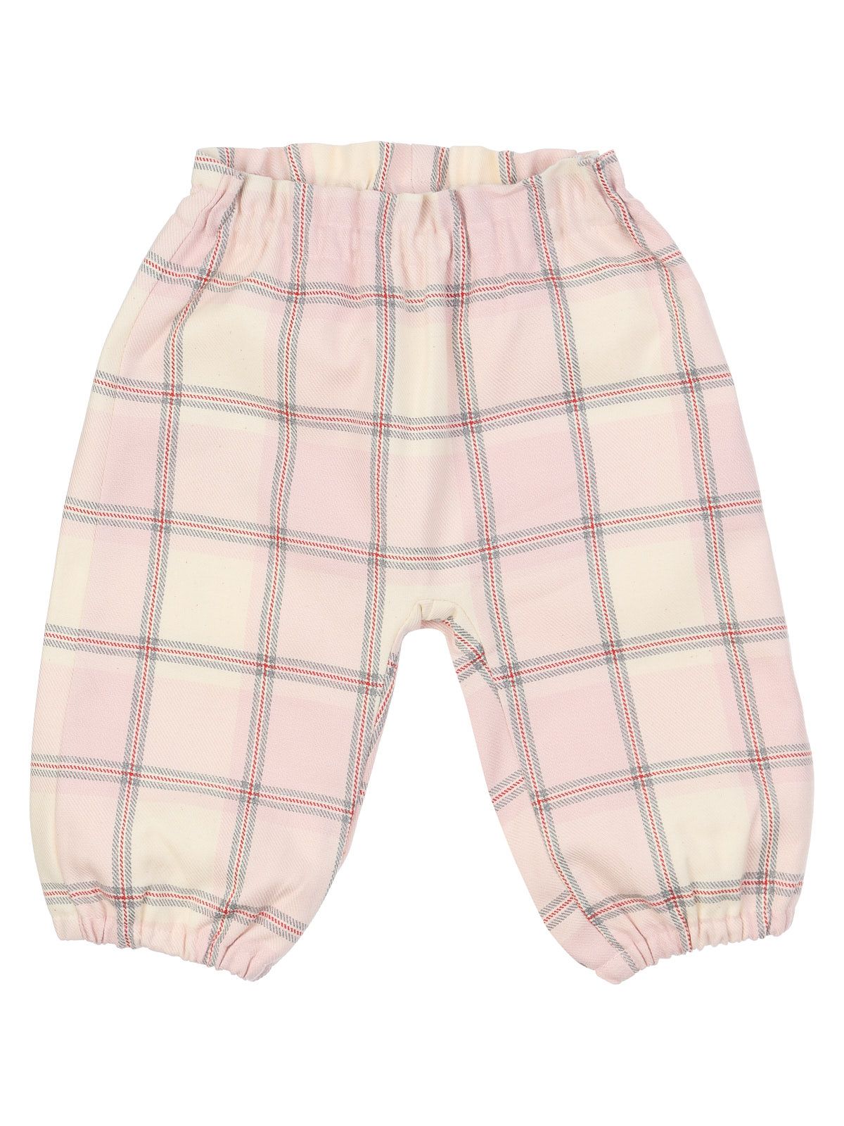 pantaloni a vita alta in flanella a quadri 